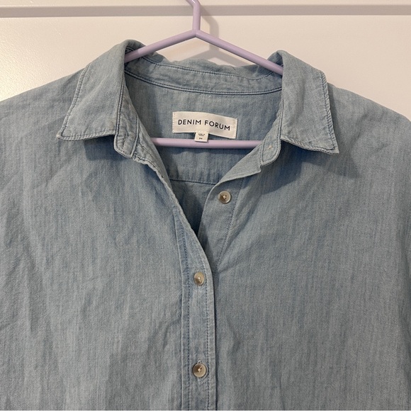 Denim Forum The Jane Shirt Light Blue Japanese Cotton Chambray Size Medium - Picture 5 of 13